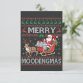 Merry MooDengmas Moo Deng Christmas Santa Hippo Bedankkaart (Staand voorkant)