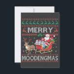 Merry MooDengmas Moo Deng Christmas Santa Hippo Bedankkaart<br><div class="desc">Lelijke Kersttrui,  Kerstman rijden nijlpaard,  Moo Deng Kerst,  Breien trui,  Hippo liefhebbers,  Feestelijke trui,  Moo Deng karakter,  Kerst humor,  Vakantie trui,  Hippo Kerst</div>