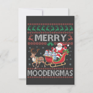 Merry MooDengmas Moo Deng Christmas Santa Hippo Bedankkaart