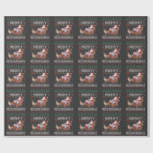 Merry MooDengmas Moo Deng Christmas Santa Hippo Cadeaupapier (Vlak)
