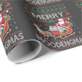 Merry MooDengmas Moo Deng Christmas Santa Hippo Cadeaupapier (Rol Hoek)