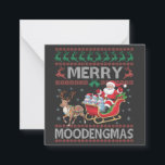Merry MooDengmas Moo Deng Christmas Santa Hippo Notitiekaartje<br><div class="desc">Lelijke Kersttrui,  Kerstman rijden nijlpaard,  Moo Deng Kerst,  Breien trui,  Hippo liefhebbers,  Feestelijke trui,  Moo Deng karakter,  Kerst humor,  Vakantie trui,  Hippo Kerst</div>