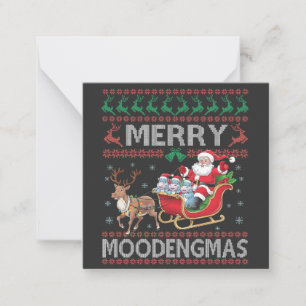 Merry MooDengmas Moo Deng Christmas Santa Hippo Notitiekaartje