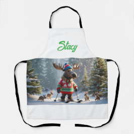Merry Moose and Friends Christmas Personalized     Schort