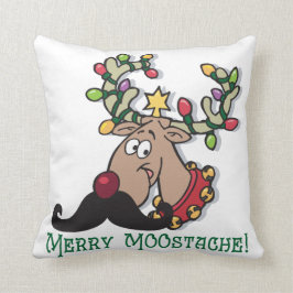 Merry Moose Mustache Kussen