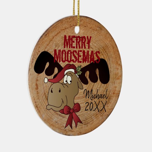 Merry Moosemas Keramisch Ornament (Rechts)