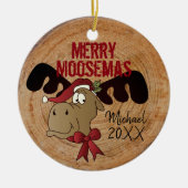 Merry Moosemas Keramisch Ornament (Voorkant)