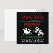Merry Motocrossmas Deer Ugly Kerstmotor Kaart (Voorkant / Achterkant)
