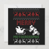 Merry Motocrossmas Deer Ugly Kerstmotor Kaart (Voorkant)