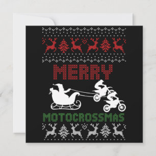 Merry Motocrossmas Deer Ugly Kerstmotor Kaart