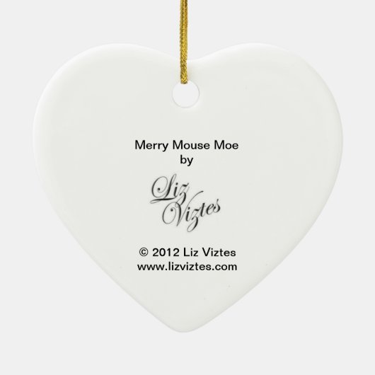 Merry Mouse Moe Heart Ornament (Achterkant)