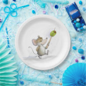 Merry Mouse Moe met Bord van oud papier (Feest)