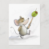 Merry Mouse Moe met olijfBriefkaart Feestdagenkaart (Voorkant)