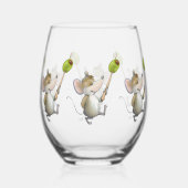Merry Mouse Moe met Olive Drinkware Set Wijnglas Zonder Voet (Voorkant)