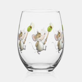 Merry Mouse Moe met Olive Drinkware Set Wijnglas Zonder Voet