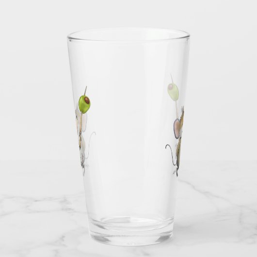 Merry Mouse Moe met Olive Glass Cup Glas (Links)