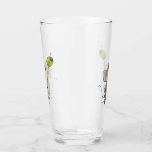 Merry Mouse Moe met Olive Glass Cup Glas (Rechts)
