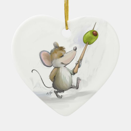Merry Mouse Moe met Olive Heart Ornament (Voorkant)
