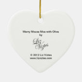 Merry Mouse Moe met Olive Heart Ornament (Achterkant)