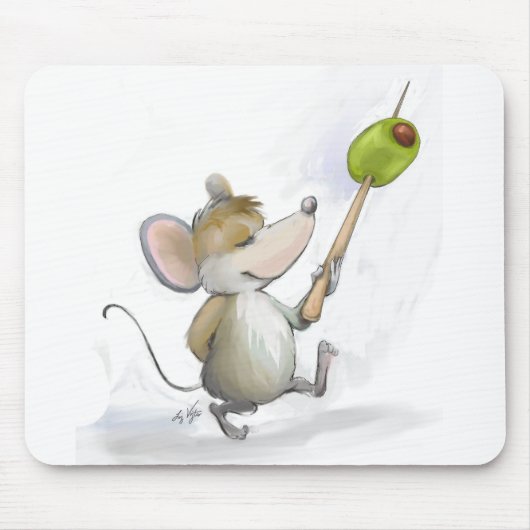 Merry Mouse Moe met Olive Mousepad Muismat (Voorkant)