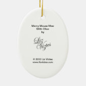 Merry Mouse Moe met Olive Oval Ornament (Achterkant)