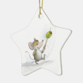 Merry Mouse Moe met Olive Star-Ornament Keramisch Ornament (Links)