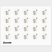 Merry Mouse Moe met Olive-stickers Ronde Sticker (Vel)