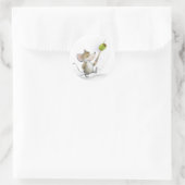 Merry Mouse Moe met Olive-stickers Ronde Sticker (Tas)