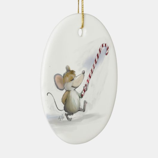 Merry Mouse Moe Oval Ornament (Rechts)