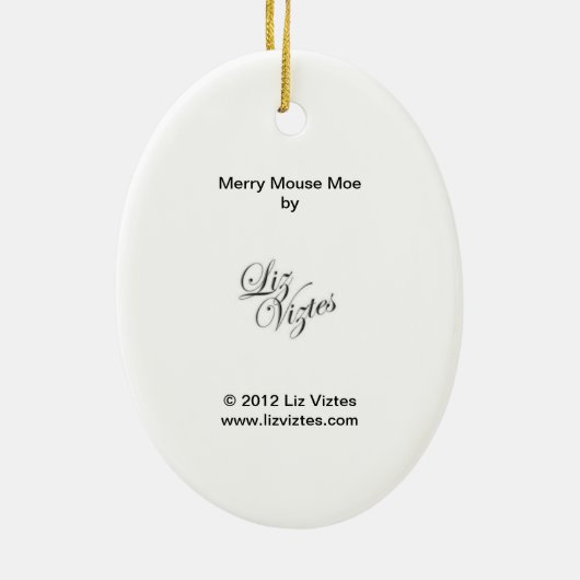 Merry Mouse Moe Oval Ornament (Achterkant)