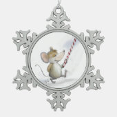 Merry Mouse Moe Pewter Sneeuwvlok Ornament (Voorkant)
