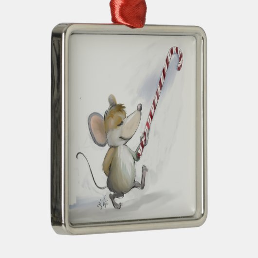 Merry Mouse Moe Square Ornament (Rechts)