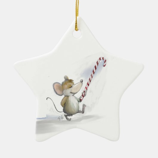 Merry Mouse Moe Star-Ornament Keramisch Ornament (Voorkant)
