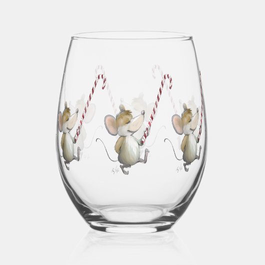 Merry Mouse Moe Wijnglas Zonder Voet (Achterkant)