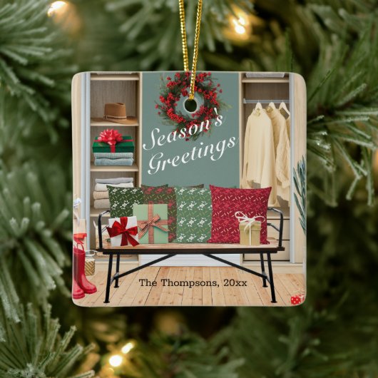 Merry Mudroom Scene Keramisch Ornament (Boom)