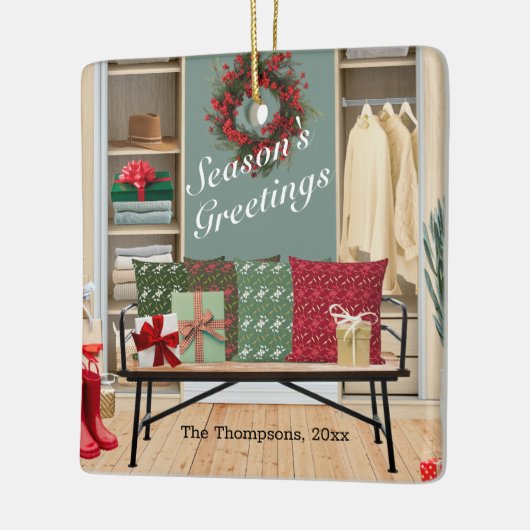 Merry Mudroom Scene Keramisch Ornament (Links)