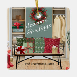 Merry Mudroom Scene Keramisch Ornament