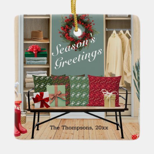 Merry Mudroom Scene Keramisch Ornament (Voorkant)