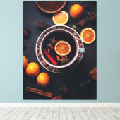 Merry & Mulled | Gezellige vakantie Drink Canvas Afdruk (Insitu (Houten vloer))