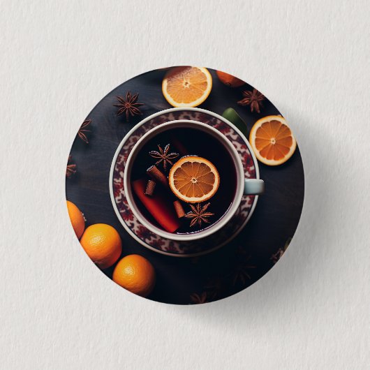 Merry & Mulled | Gezellige vakantie Drink Ronde Button 3,2 Cm (Voorkant)