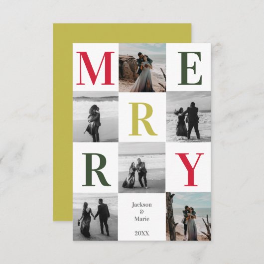 Merry Multi Photo Kerstdesign (Voorkant / Achterkant)