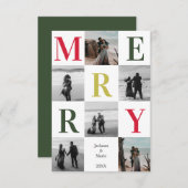 Merry Multi Photo Kerstdesign, donkergroen (Voorkant / Achterkant)