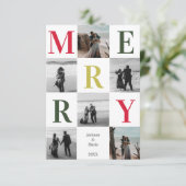 Merry Multi Photo Kerstontwerp rood (Staand voorkant)