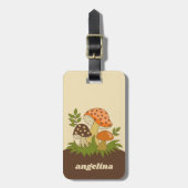 Merry Mushroom met aangepaste naam Bagagelabel (Voorkant verticaal)