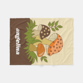 Merry Mushroom met aangepaste naam Fleece Deken (Voorkant (Horizontaal))