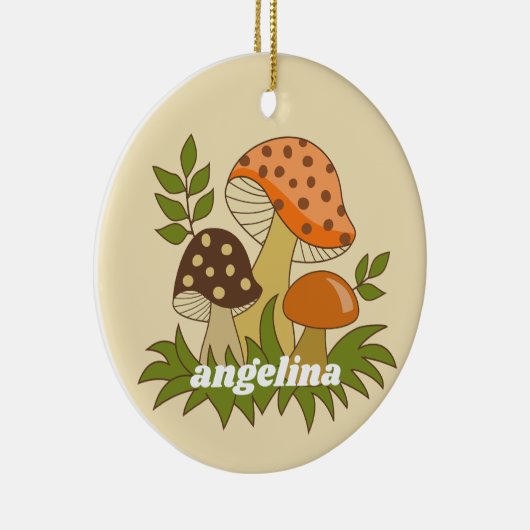 Merry Mushroom met aangepaste naam Keramisch Ornament (Rechts)