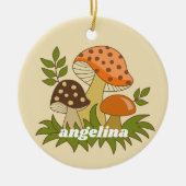 Merry Mushroom met aangepaste naam Keramisch Ornament (Voorkant)