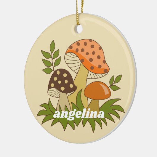 Merry Mushroom met aangepaste naam Keramisch Ornament (Links)