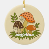 Merry Mushroom met aangepaste naam Keramisch Ornament (Achterkant)