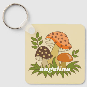 Merry Mushroom met aangepaste naam Sleutelhanger